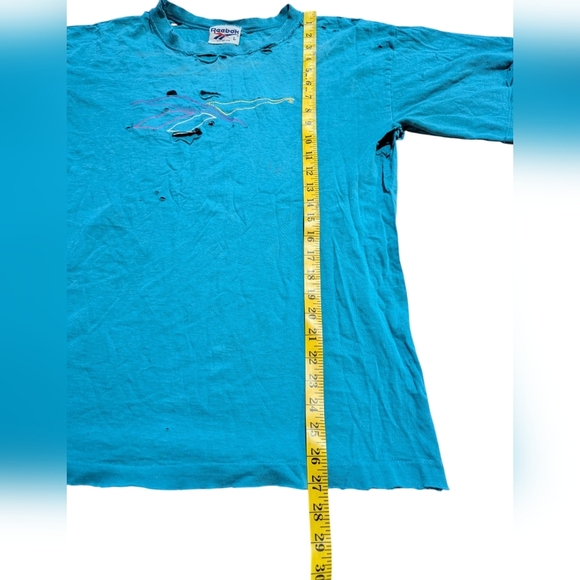 Vintage 90s Reebok Thrashed Single Stitch T Shirt Retro Large 80s Grunge - Picture 10 of 10